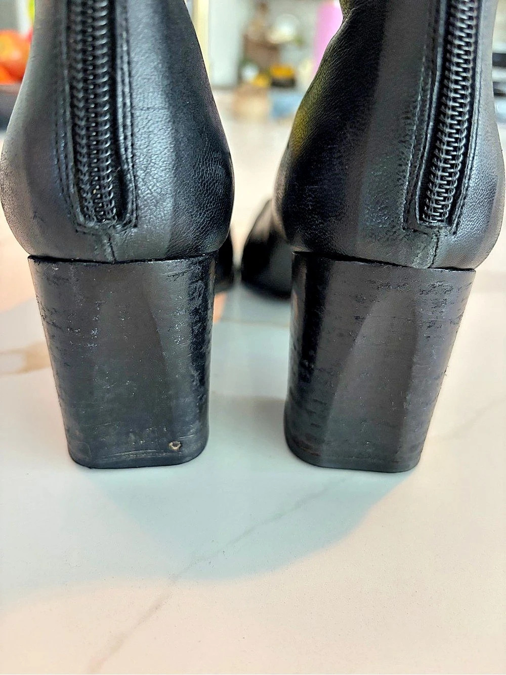 Stuart Weitzman Black Leather Heeled Boots US 10 AA - Picture 4 of 8